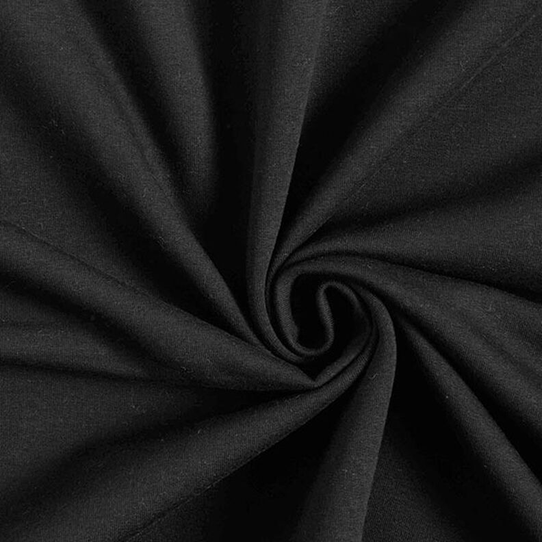 Sweat de algodão leve liso – preto,  image number 1