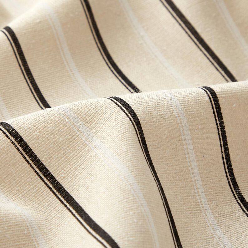 Mix de linho Riscas – amêndoa/preto,  image number 2