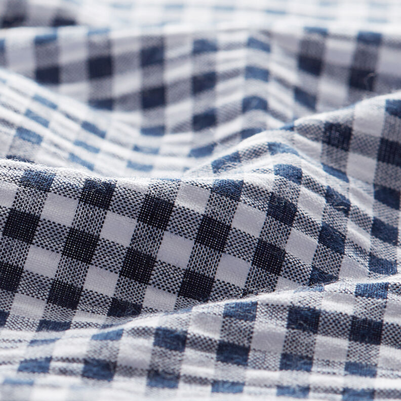 Anarruga Mistura de algodão Xadrez Vichy – azul-marinho,  image number 2