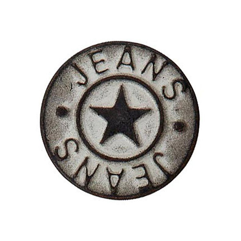 Botão para jeans Estrela – prata antiga metálica,  image number 1