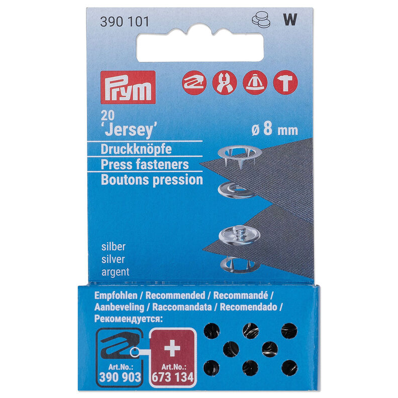 Jersey botões de pressão kit de recargas [20 peças | Ø 8 mm] | Prym – prata metálica,  image number 1