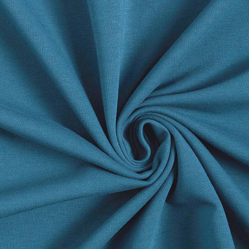 Sweat de algodão leve liso – azul petróleo claro,  image number 1