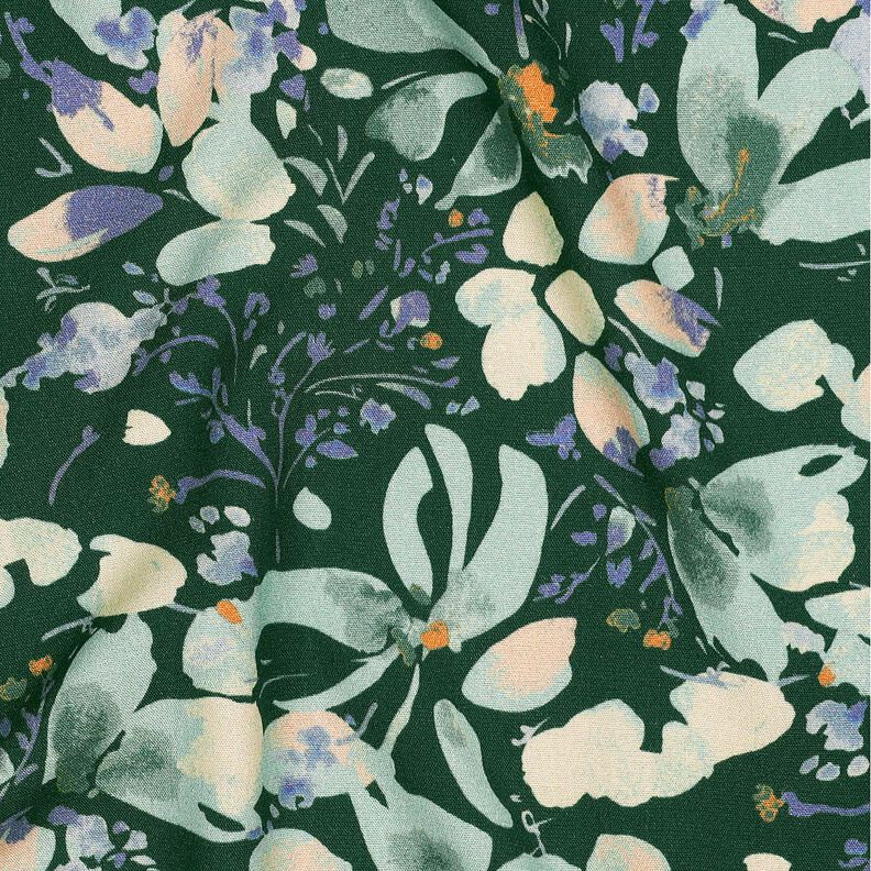 Tecido de viscose Flores da primavera Impressão digital – verde escuro/menta clara,  image number 2