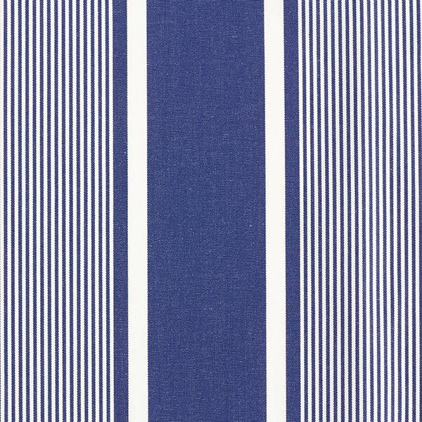 Tecido para exteriores Lona Riscas – azul-marinho/branco,  image number 1