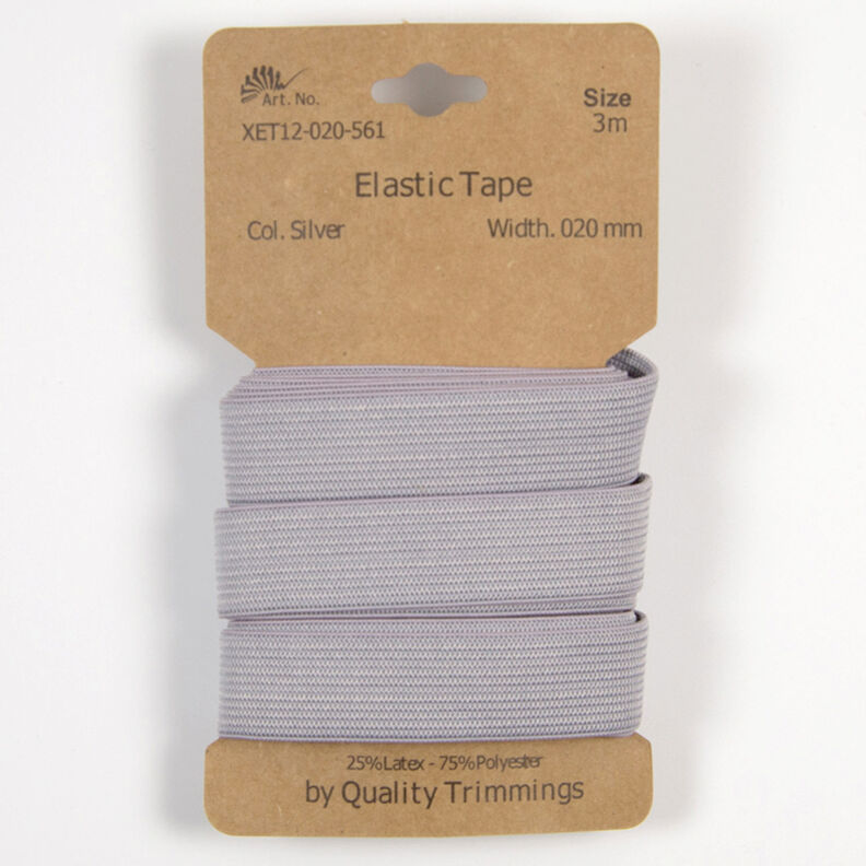 Fita elástica [3 m | 20 mm] – cinzento,  image number 1