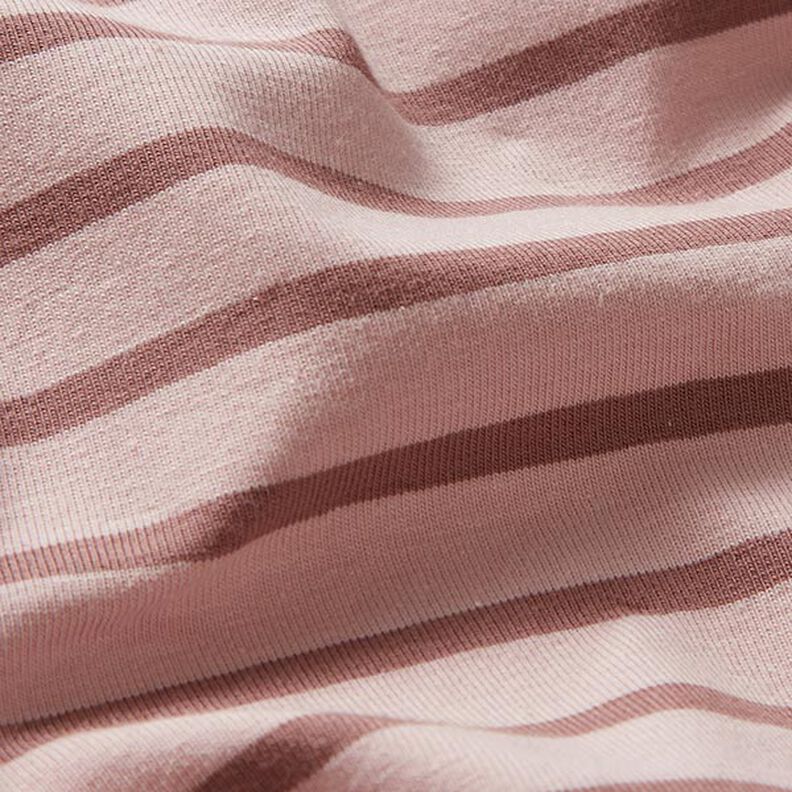 Jersey de algodão Riscas estreitas e largas – rosa-velho claro/rosa-velho escuro,  image number 2