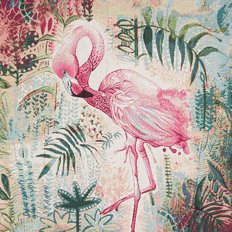 Tecido para decoração Peça de gobelina Flamingo – beige/pink,  image number 1