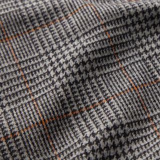 Tecido de lã Príncipe de Gales – cinzento escuro/laranja, 