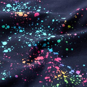 Jersey de algodão Salpicos coloridos | Glitzerpüppi – azul-marinho/mistura de cores, 