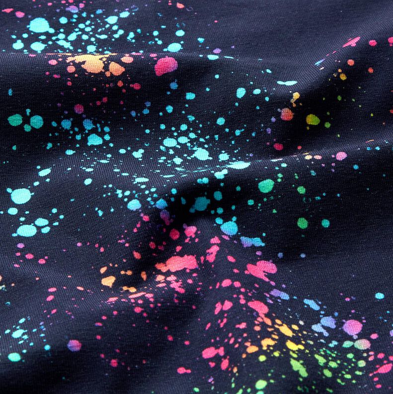 Jersey de algodão Salpicos coloridos | Glitzerpüppi – azul-marinho/mistura de cores,  image number 1