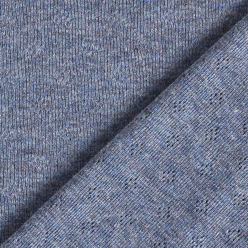 Jersey malha fina com padrão perfurado Melange – azul ganga,  image number 4