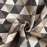 Tecido para decoração Meio linho Panamá Triângulos – beige/cinzento,  thumbnail number 3