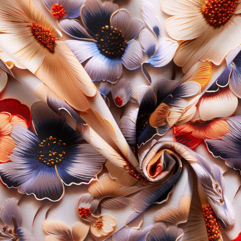 Tecido de viscose Margaridas Impressão digital – damasco/vermelho violeta pálido | Retalho 100cm,  image number 3