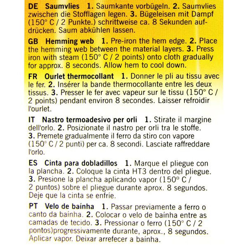 HT3 Entretela termocolante para bainha, 2 cm x 25,  image number 3