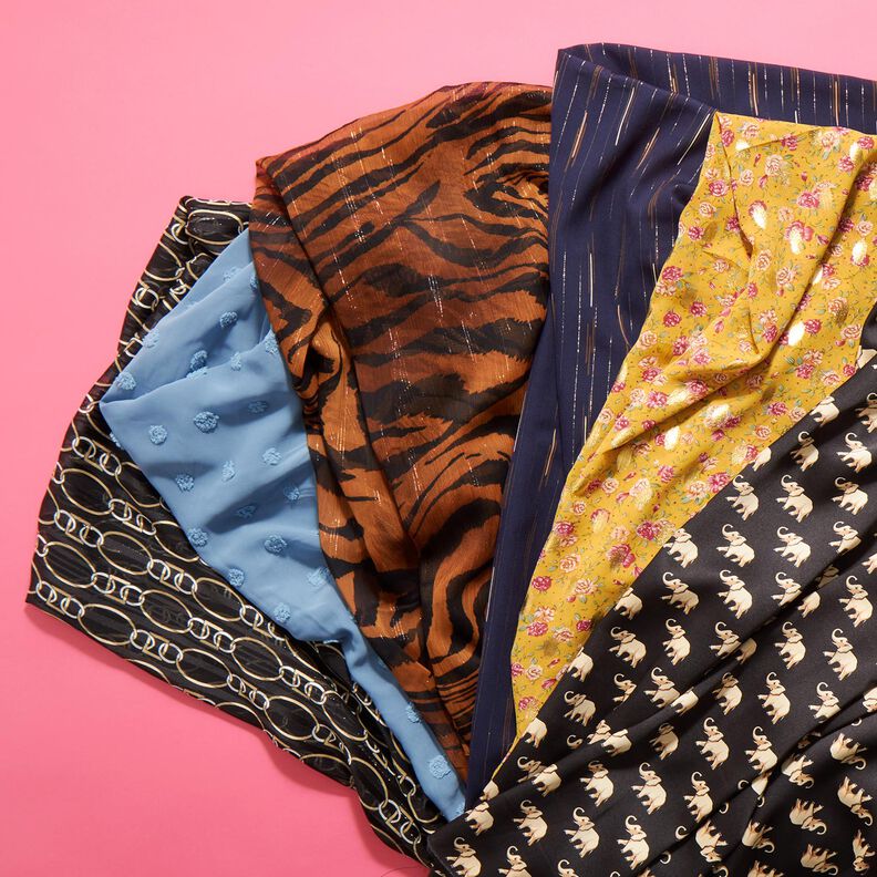 Chiffon Riscas de giz brilhantes Elos de corrente &ndash; preto/branco,  image number 6