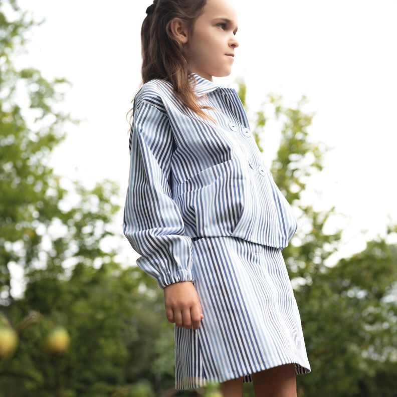 Denim Mistura de algodão riscas | Poppy Fabrics – azul ganga/branco sujo,  image number 7