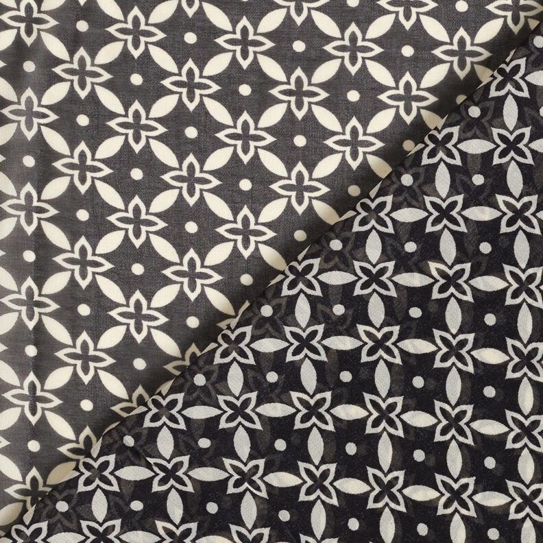 Chiffon Ornamentos florais – preto/branco,  image number 4