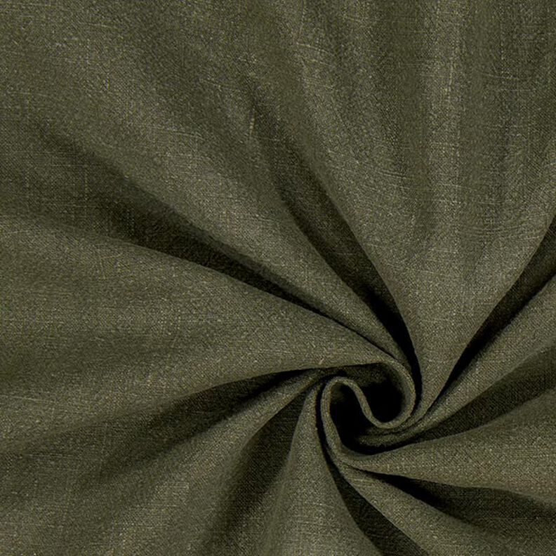 Tecido de linho pré-lavado – oliva escura,  image number 1