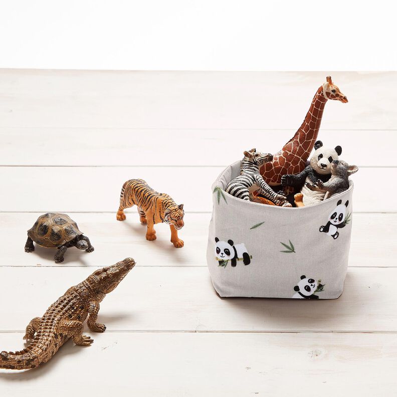 Tecido de algodão Cretone Urso panda fofo – natural,  image number 6