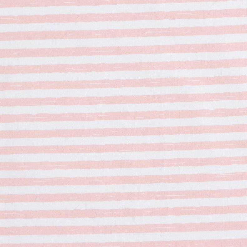 Tecido de algodão Cretone Riscas casuais – rosa-claro/branco,  image number 1