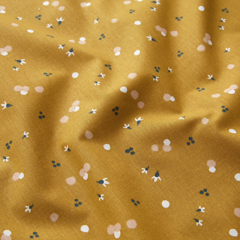 Tecido de algodão Cretone Pintas coloridas – mostarda,  image number 2