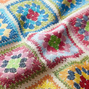 Tecido para decoração Gobelina Aspeto de crochê – bege claro, 