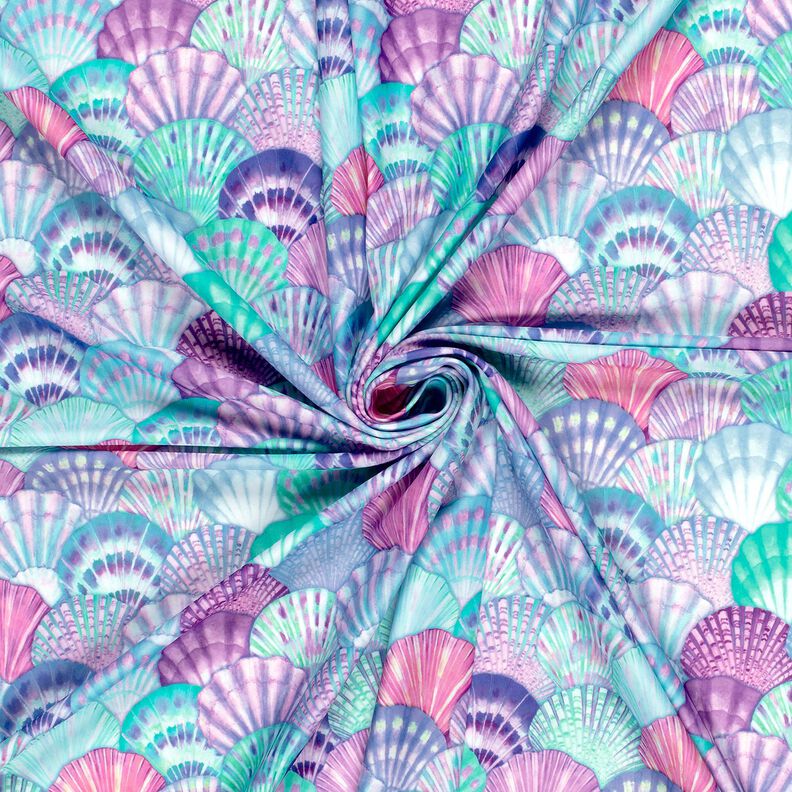 Tecido para fatos de banho UPF50 Conchas – azul marinho/azul violeta,  image number 3