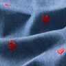 Chambray Corações bordados – azul ganga/vermelho-fogo,  thumbnail number 2
