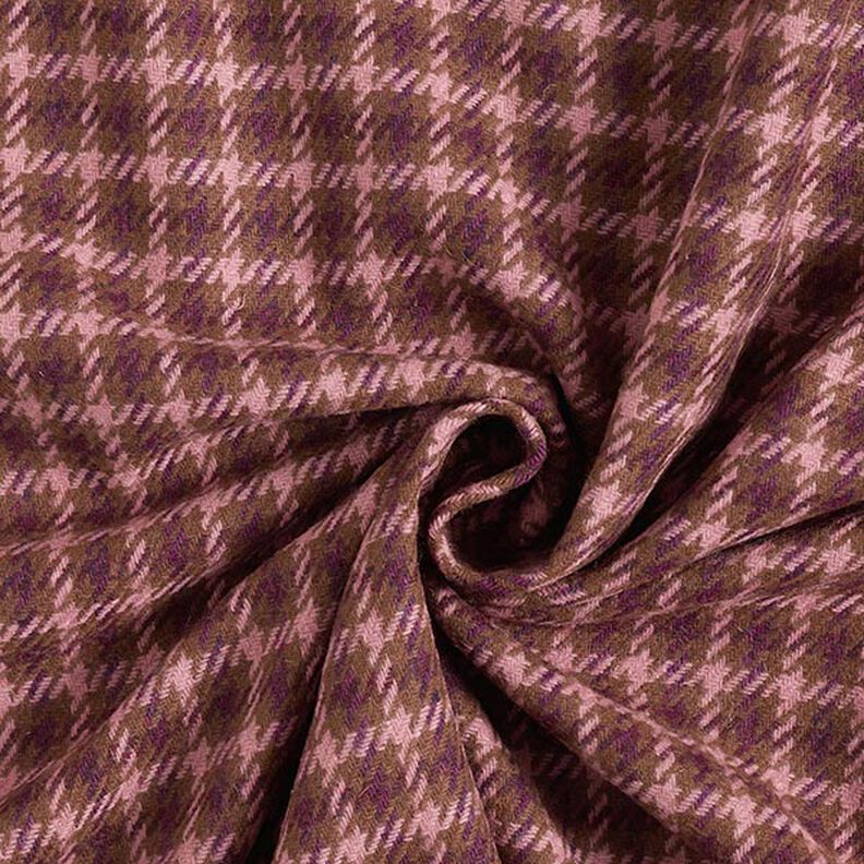 Mistura de lã Xadrez – castanho/rosa-velho escuro,  image number 4