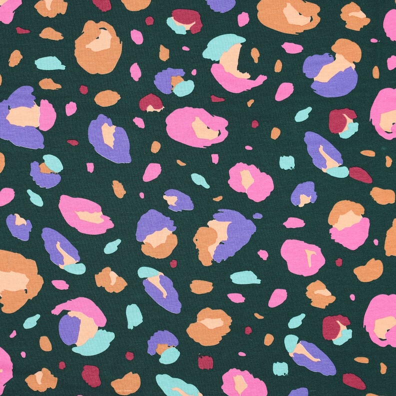 GOTS Jersey de algodão Animal | Nerida Hansen – verde escuro/laranja-pêssego,  image number 1