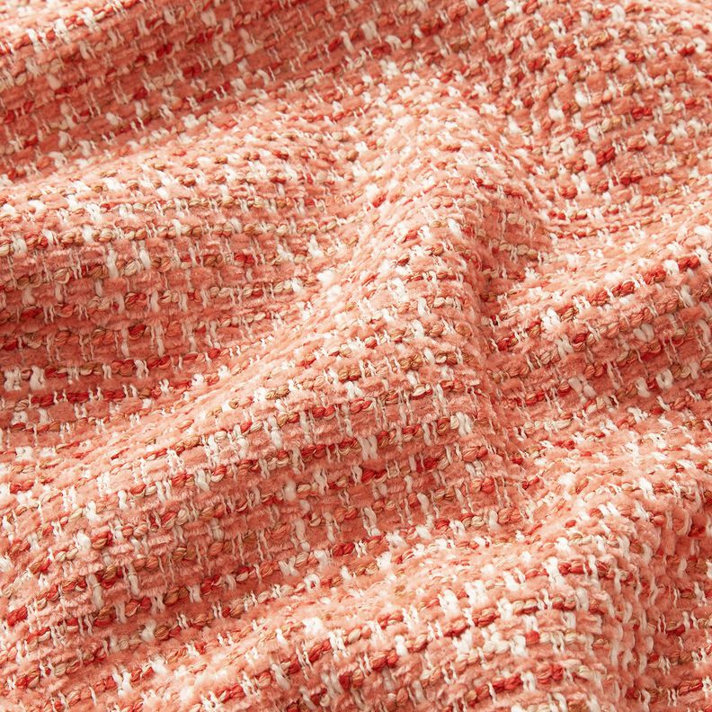 Tecido para estofos Look bouclé colorido – rosa embaçado/creme,  image number 2