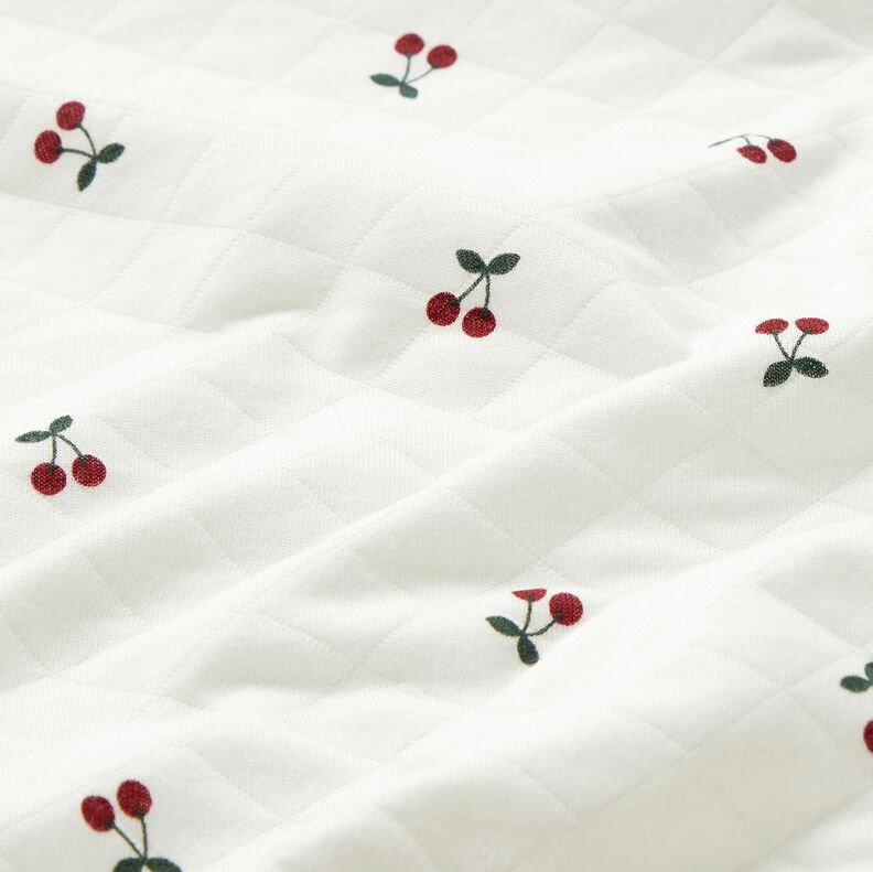 Dupla face Jersey Cerejas – marfim,  image number 2