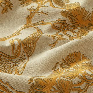 Tecido para decoração Lona Grou chinês – beige/amarelo-caril, 