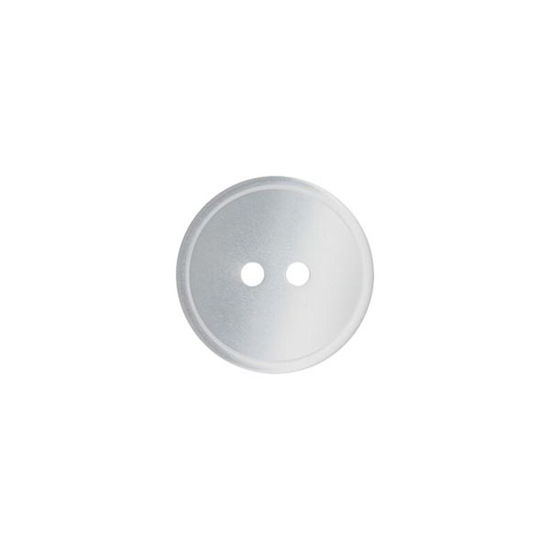 Botão de poliéster, 2 furos  – branco,  image number 1
