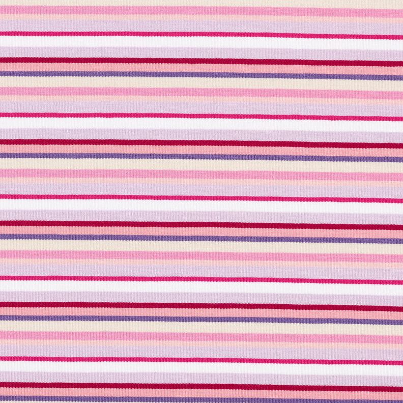 Jersey de algodão Riscas horizontais – lilás/pink,  image number 1