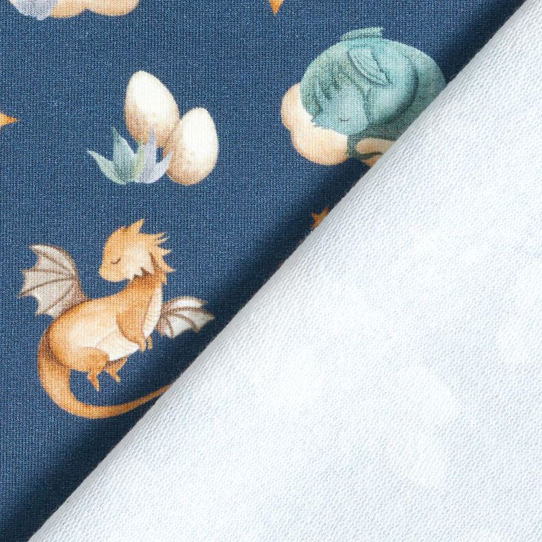 French Terry Sweat de verão Dragões fofos Impressão Digital – cinza claro,  image number 4