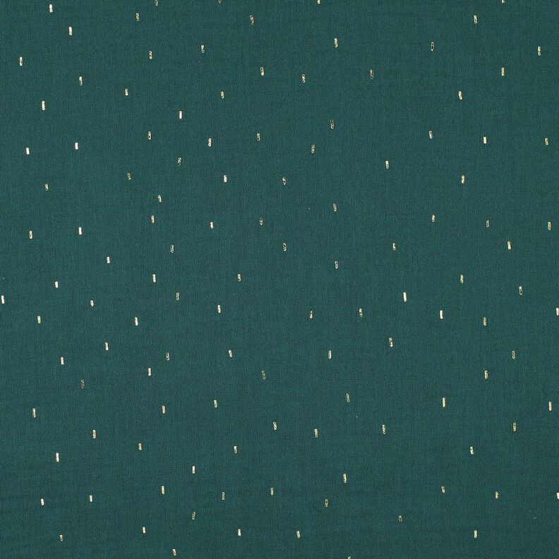 Musselina/ Tecido plissado duplo Retangular Estampado prateado | Poppy Fabrics – pinheiro azul/ouro,  image number 1