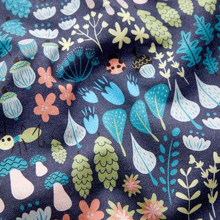 Sweatshirt cardada Plantas da floresta Impressão Digital – azul-marinho, 