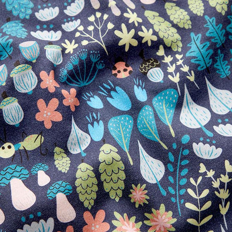 Sweatshirt cardada Plantas da floresta Impressão Digital – azul-marinho,  image number 2