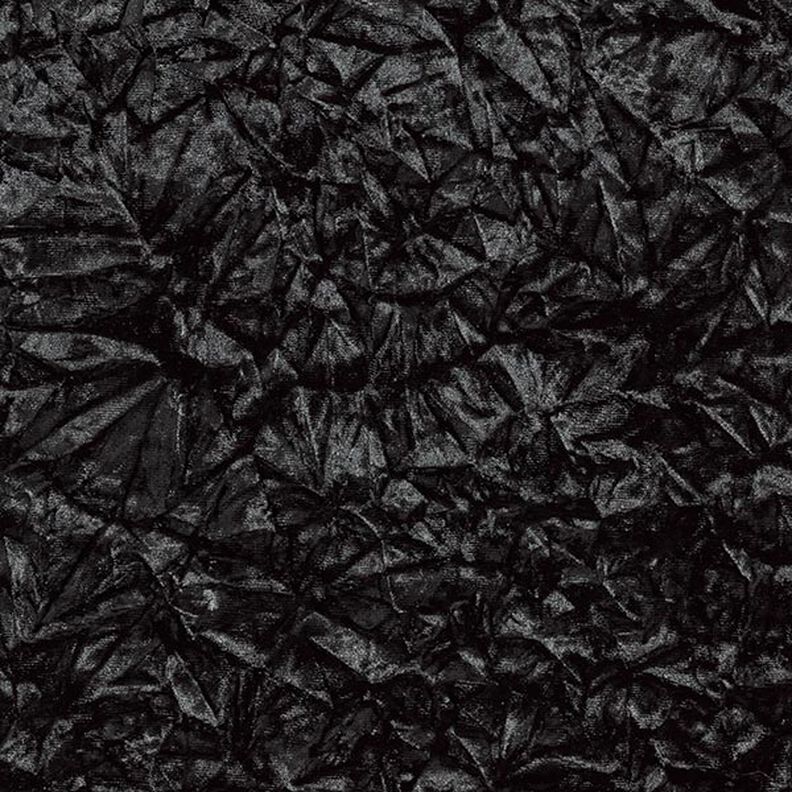 Veludo stretch amarrotado – preto,  image number 1