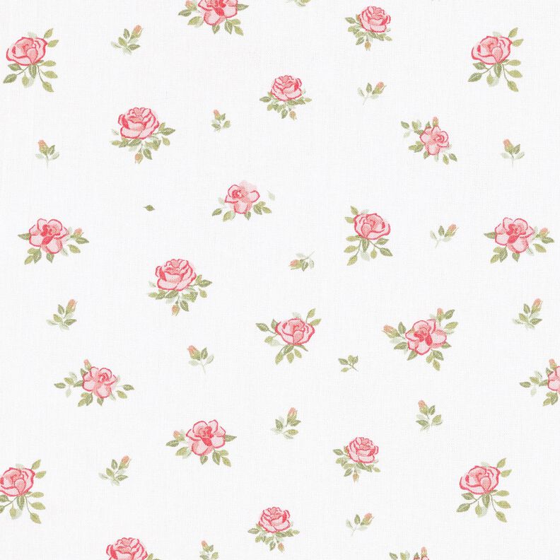 Popelina de algodão Rosas delicadas – vermelho/branco,  image number 1
