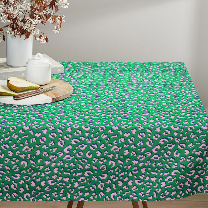 Algodão revestido Leo abstrato | Poppy Fabrics – verde/rosa,  image number 6