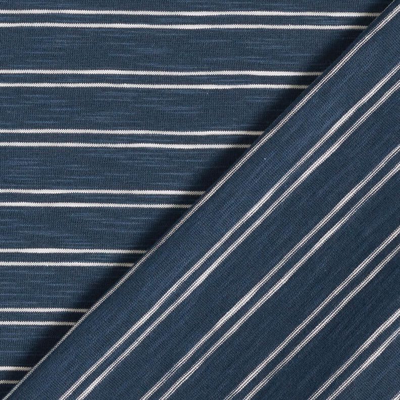 Jersey de algodão Riscas irregulares – azul-marinho/branco,  image number 4