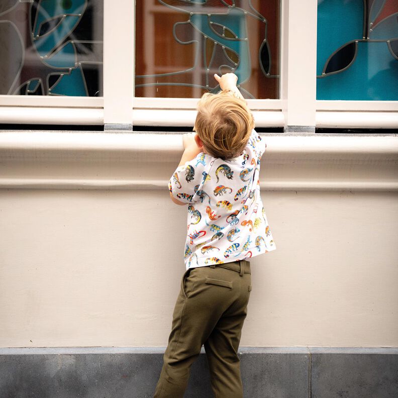 Jersey de algod&atilde;o Camale&otilde;es atrevidos Impress&atilde;o Digital | by Poppy &ndash; branco sujo,  image number 6