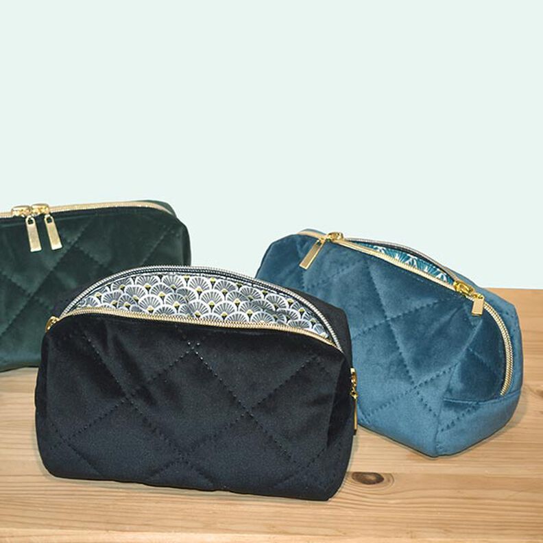 Tecido para estofos Veludo Tecido acolchoado – verde escuro,  image number 5