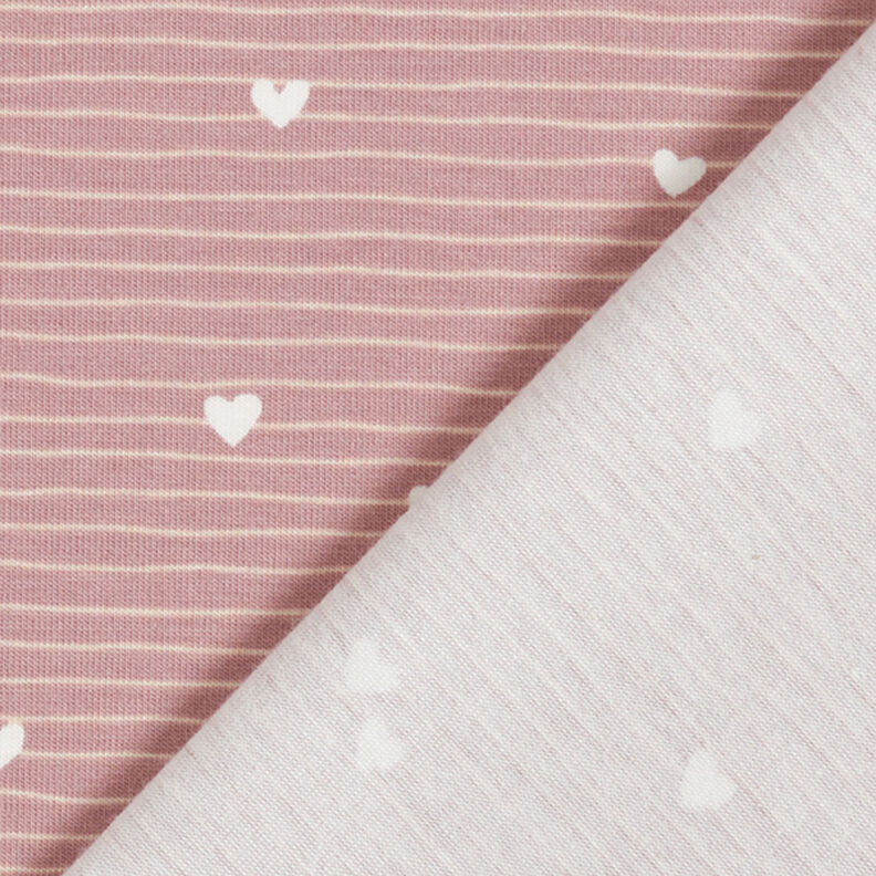 Jersey de algodão Corações e riscas  – rosa-velho claro,  image number 5