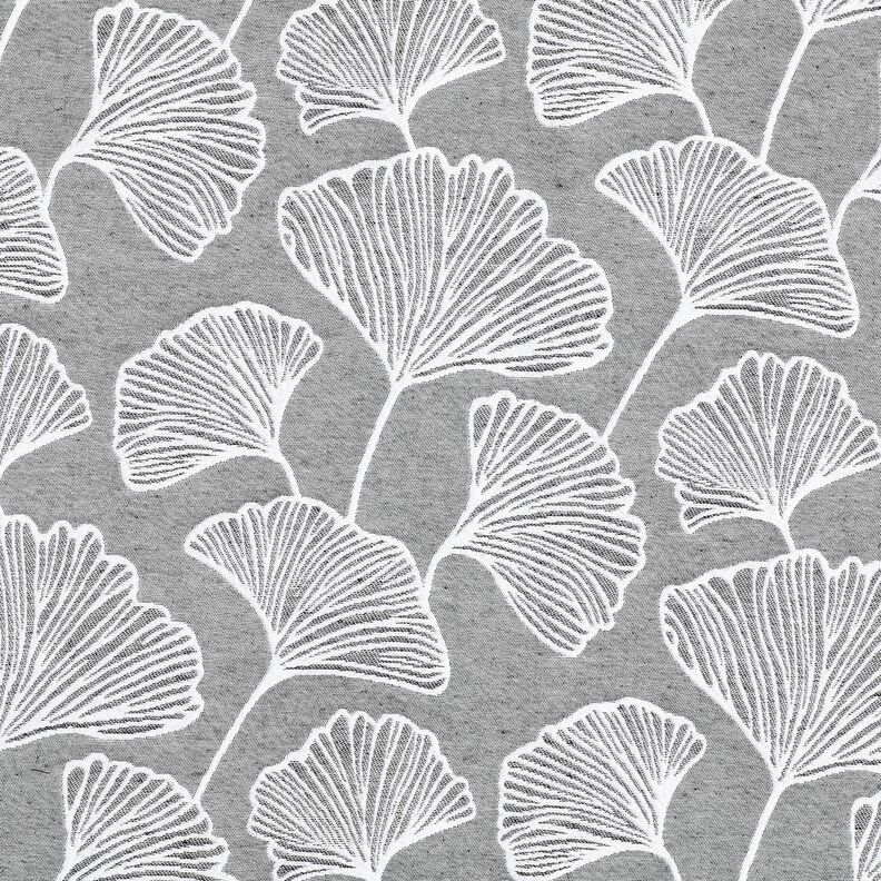 Tecido para decoração Jacquard Ginkgo grande – granito/marfim,  image number 1