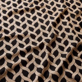 Jersey de viscose Padrão entrançado brilhante – preto/damasco, 