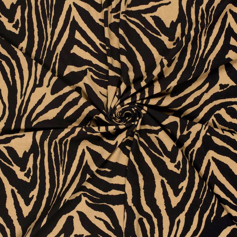 Jersey de viscose Estampado zebra – mocca/preto,  image number 3