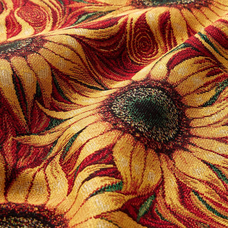 Tecido para decoração Gobelina Girassóis – carmin/amarelo-sol,  image number 2
